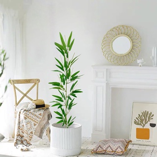 Eucalyptus Branches Flower Plant Bamboo Leaves Cuttings Fake Green Plants Ornament Artificial Flowers Indoor Home Decoration Wedding Party Supplis Room Decorate Silk Cloth Living 100cm Display Potted Simulation Wicker #1