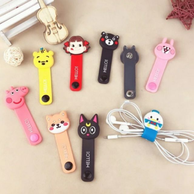 Cute Cartoon Cable Organizer Wrap Clips Wire Cord. | Shopee Philippines