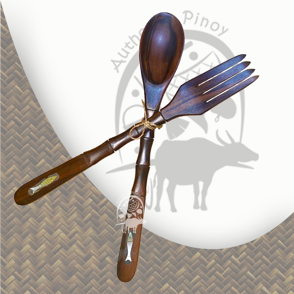 Spoon and Fork made from SOLID KAMAGONG WOOD Wooden Utensils 7
