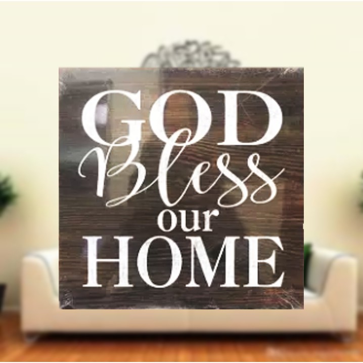 GOD BLESS OUR HOME Vintage Wooden Wall Decor 30x30cm | Shopee Philippines