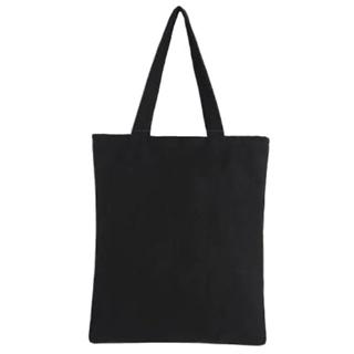 black and white canvas tote bag