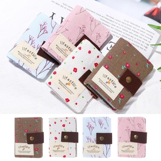 Cute 20 Slot Small Woman Card Holder ID Credit Card Wallet Mini Canvas Business Case Bag