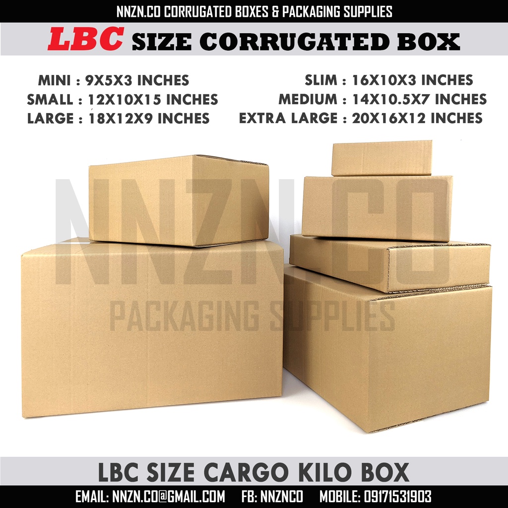 2022NNZN LBC Express Sizes Corrugated Cargo Shipping Boxes Packaging
