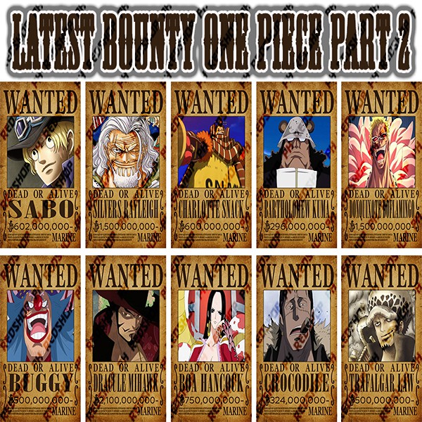 ONE PIECE WANTED LATEST BOUNTY POSTER p2 | Shopee Philippines