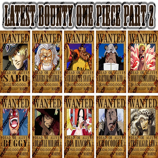 ONE PIECE WANTED LATEST BOUNTY POSTER p2  Shopee Philippines