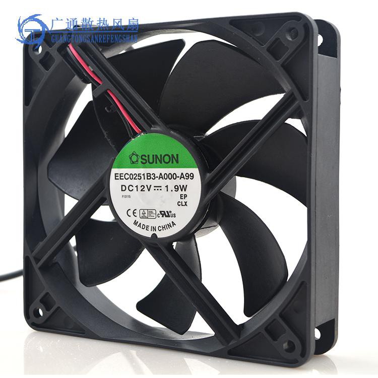 for SUNON EEC0251B3-A000-A99 12CM 12025 12V 1.9W 2-Wire Ultra-Quiet Fan 