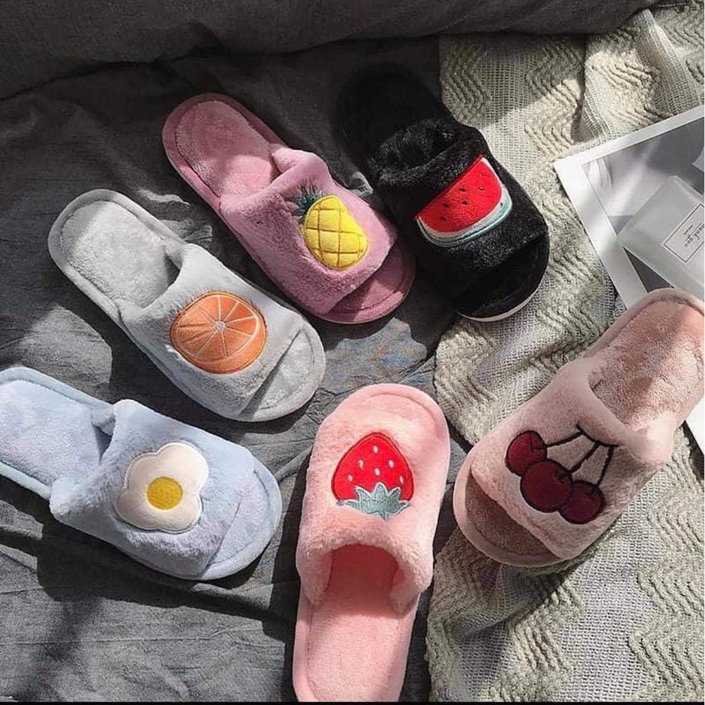 Trendy Korean Fruit House Slippers / Cute Indoor Slippers / Bedroom ...