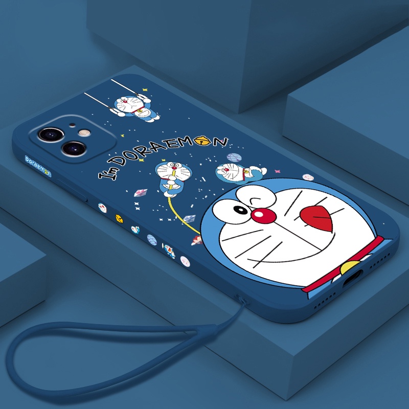 Side stripes Doraemon case iPhone 6 6s 7 8 plus x xs max xr 11 12 13 ...