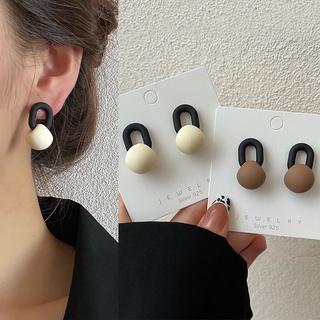 Korean Style Irregular Beads Geometric Earrings Khaki Autumn New Girl Earrings for Women Girls #1