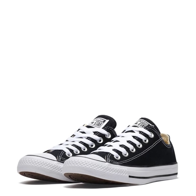 low cut black and white converse