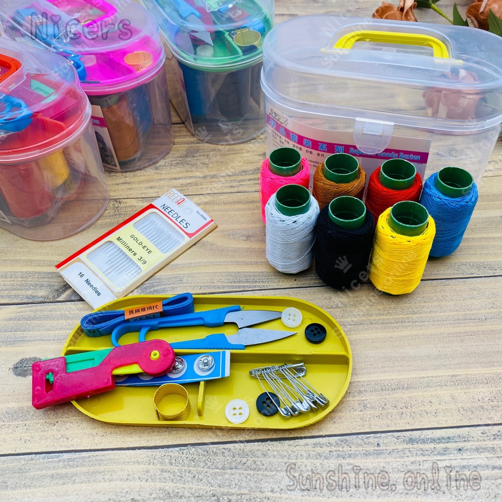 Small and Big Size Hand Sewing Kit Box Set 10 in1 Household Sewing