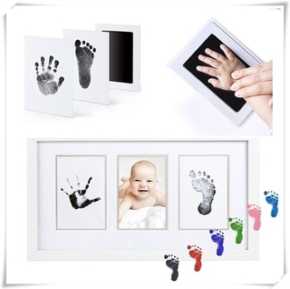 2Pcs Baby Handprint Footprint Mold Pad Safe Easy To Clean No Mess Non-Toxic Ink Newborn Photo Hand Foot Print Pad Keepsake