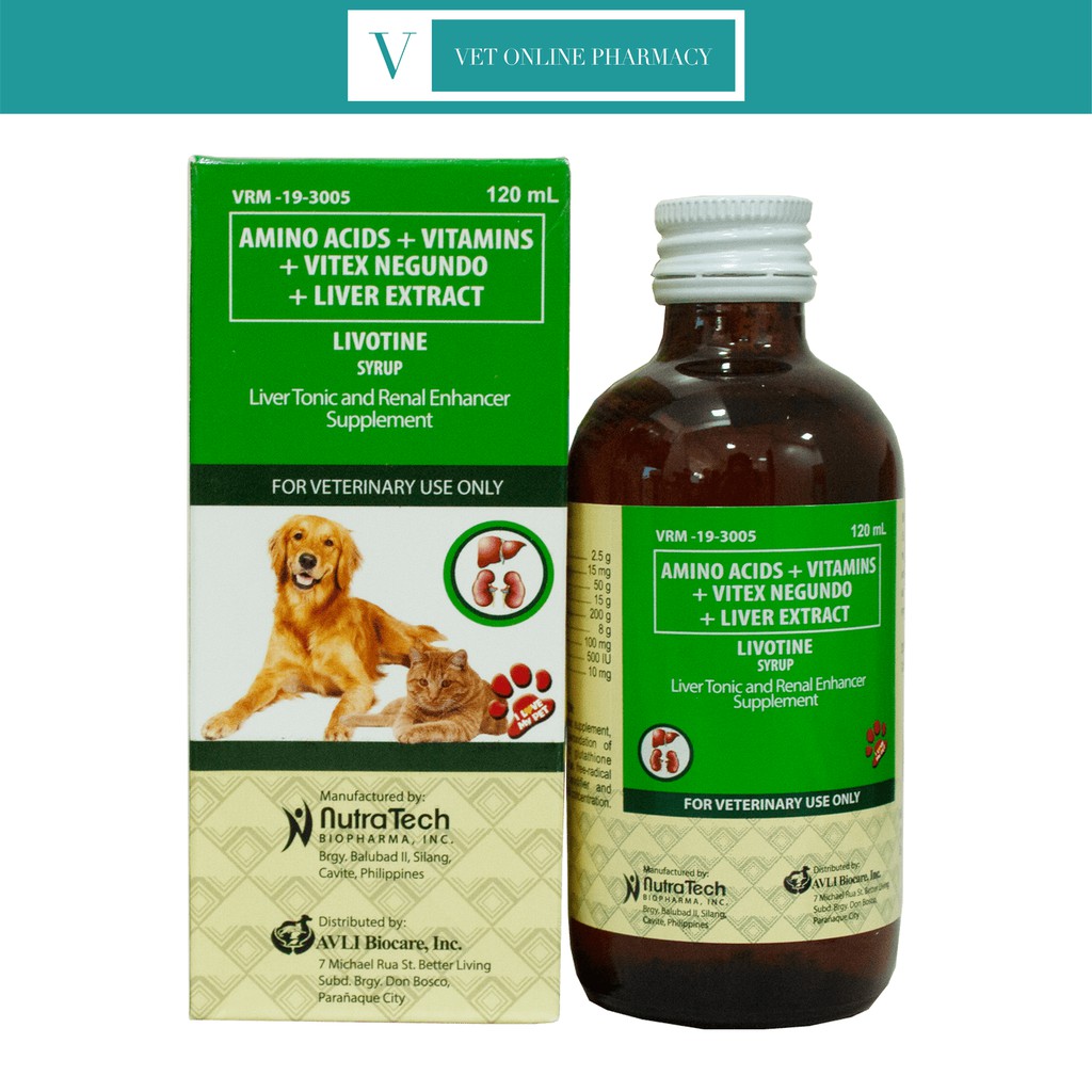 Livotine Syrup 120ml (Liver Supplement) for Dogs and Cats Shopee