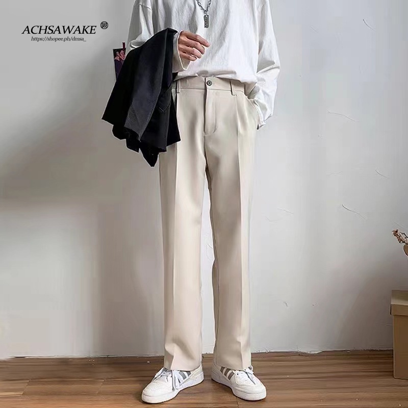 DS Korean Wide Leg Pants for Men 3 Colors Slacks Trousers for Men ...