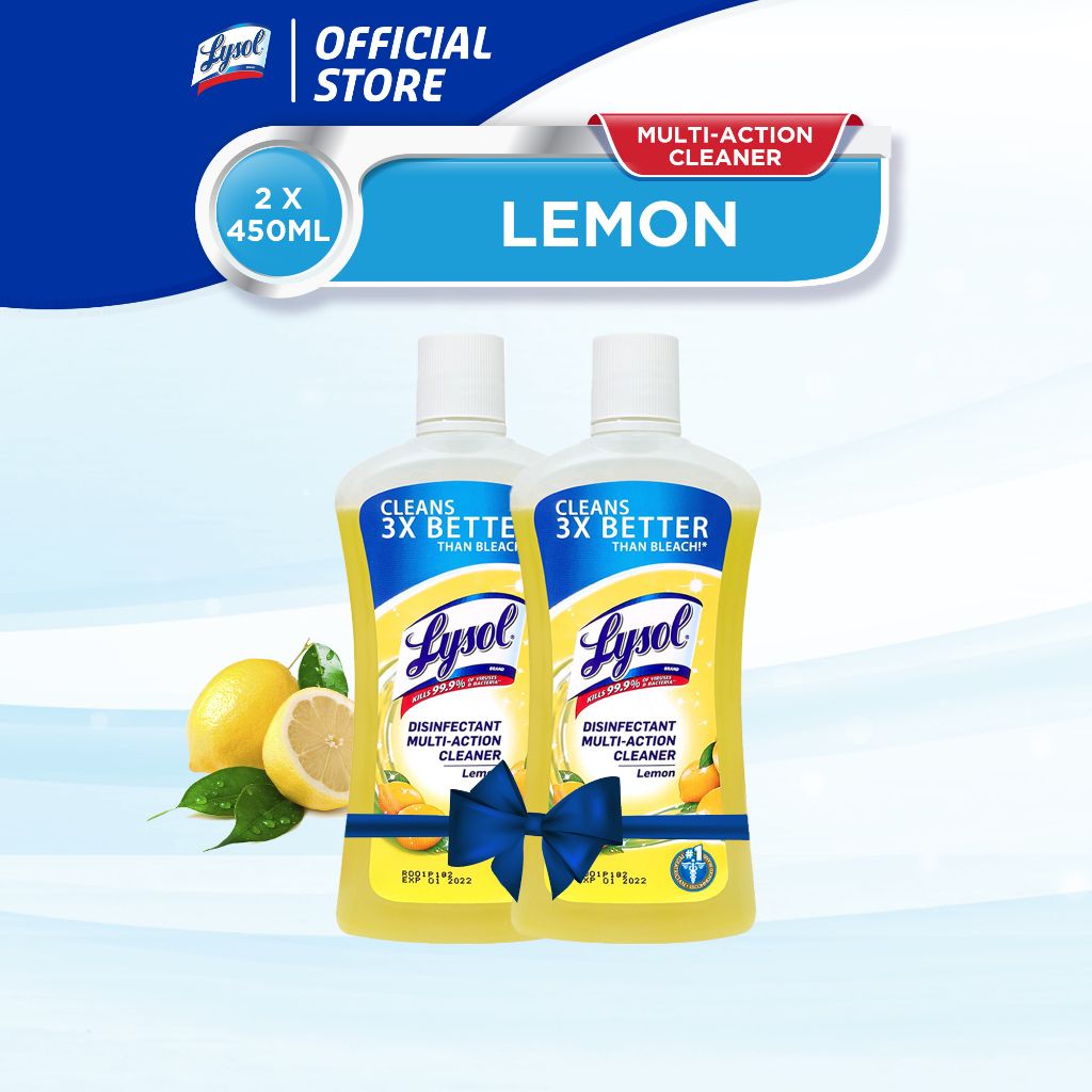 Lysol MultiAction Cleaner Lemon 450ml Twin Pack . Shopee Philippines