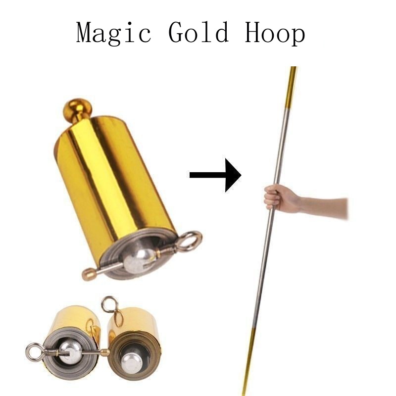 Telescopic rod Gold Hoop Rod Metal Steel Telescopic Shrink Stage Magic