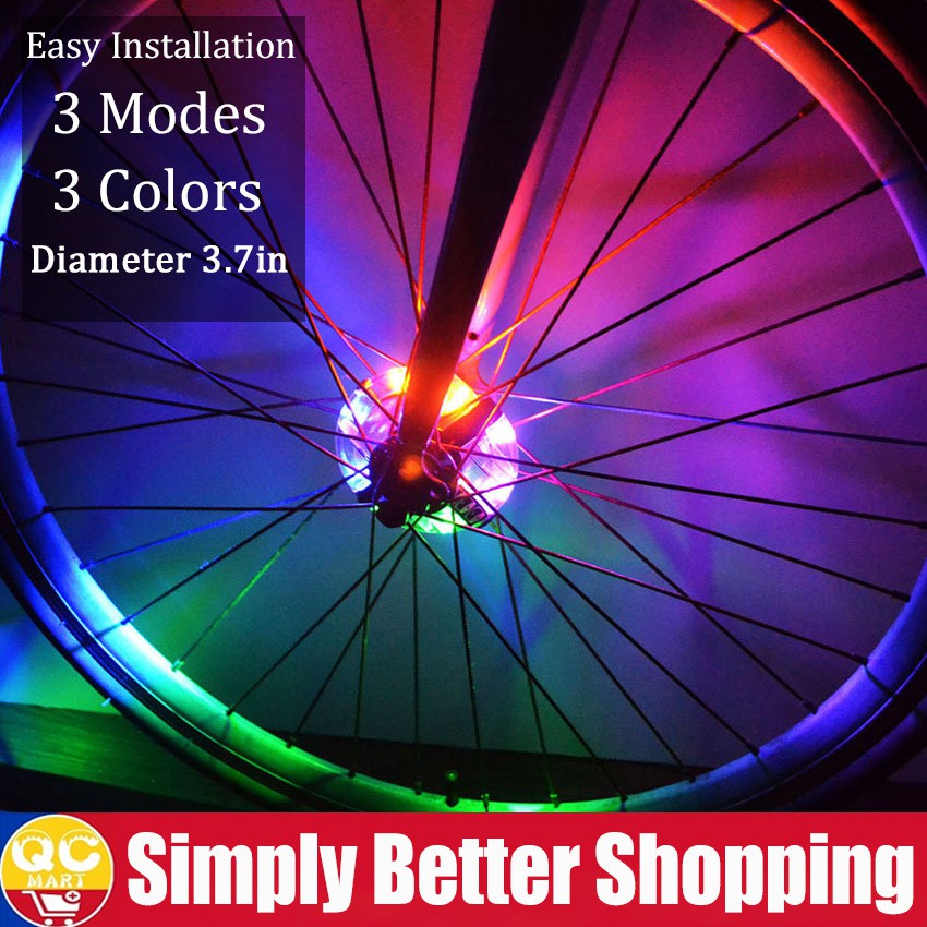 Waterproof LED Bike Wheel Hub Lights Cycling Colorful Bicycle Spoke