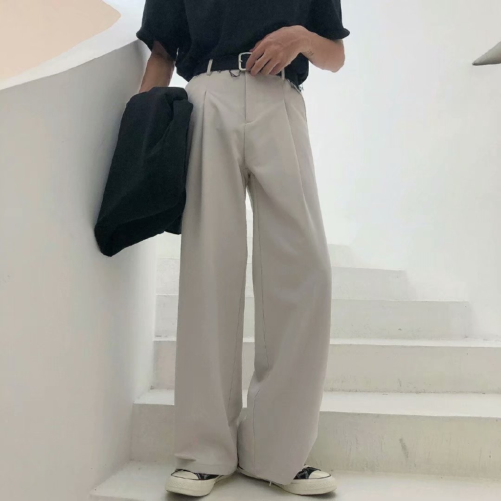 men's wide leg high rise pants