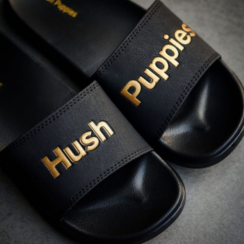Hush PUPPIES SLIDE BIG TEXT GOLD | Shopee Philippines