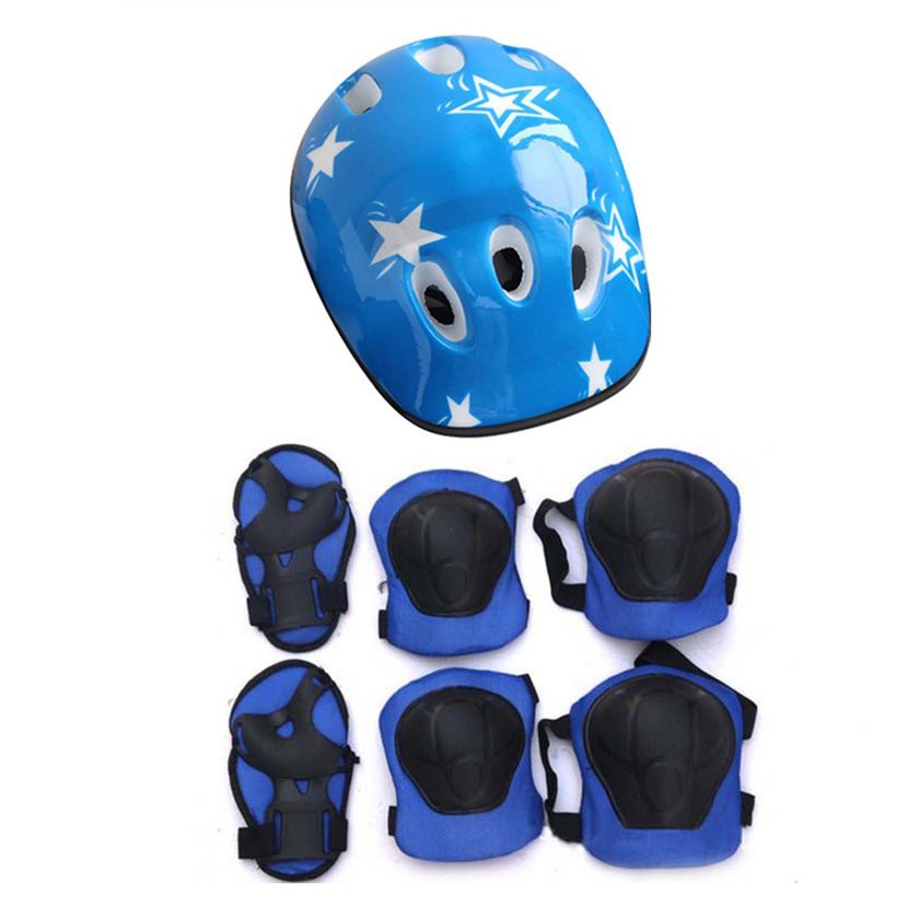 7Pcs/Set Boys Girls Kids Safety Helmet & Knee & Elbow Pad for Cycling Skate UK 