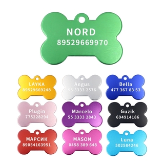 【NORMA】 Personalized Engraving Anti-lost Dog ID Tag Identification Customized Pet Name Puppy Collar Dog Cat Bone Tags Pet Supplies
