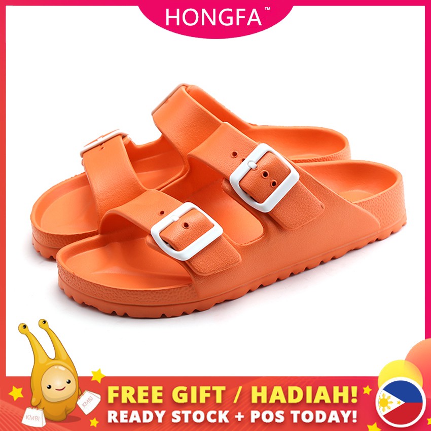 orange birkenstock sandals