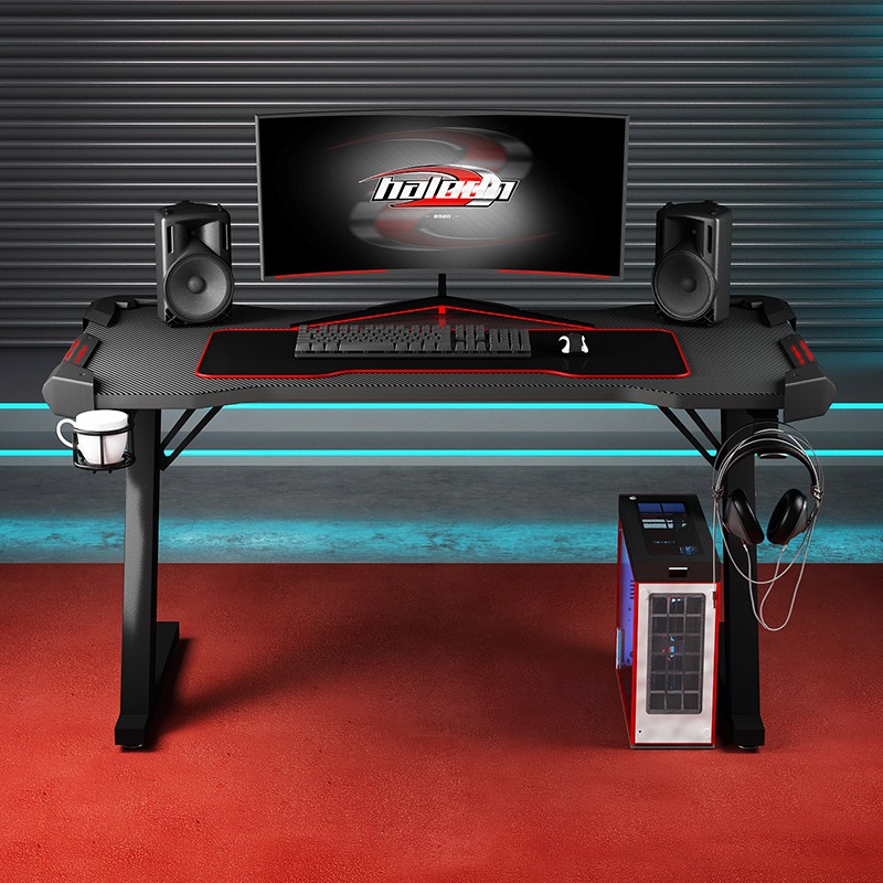 ∋✢gaming table desktop computer desk household carbon fiber professional  and chair combination set | Shopee Philippines