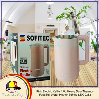 Pink Electric Kettle 1.8L Heavy Duty Thermos Fast Boil Water Heater Sofitec SEK-9363