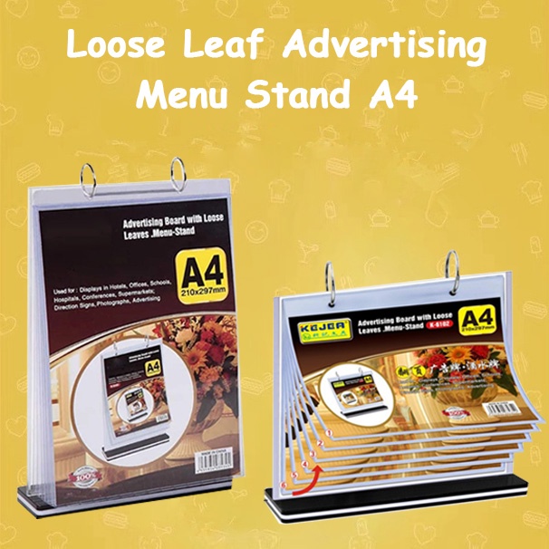 A4 Multi-Page Flip Display Card Label Display Stand Detachable Business ...