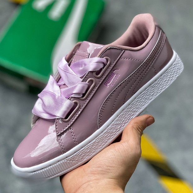 pink puma ribbon shoes