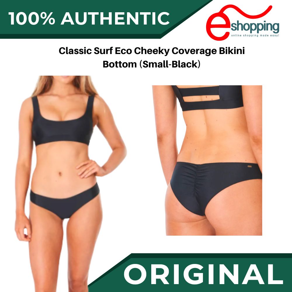 Classic Surf Eco Cheeky Coverage Bikini Bottom (SmallBlack) Shopee