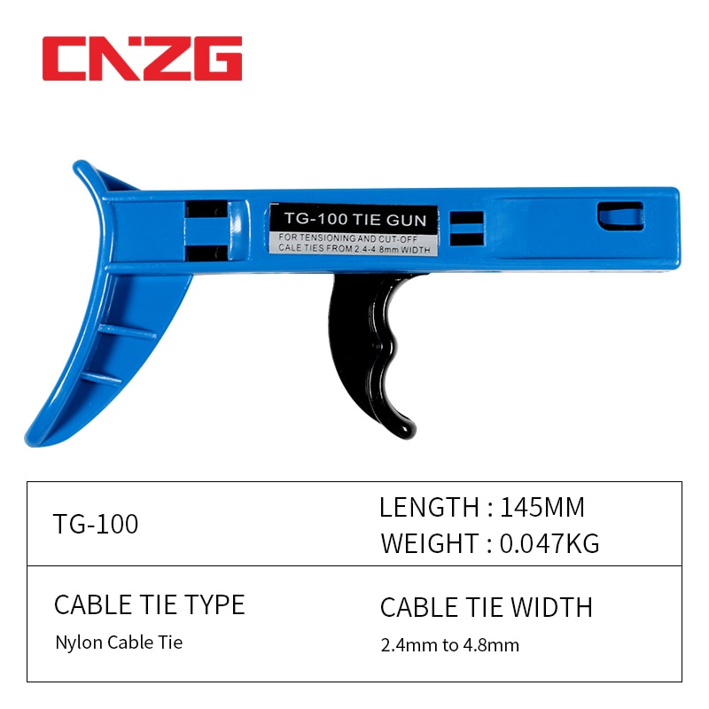 Cable Tie Gun TG-100 Fastening and Cutting Tool Automatic Tensioning For Nylon 