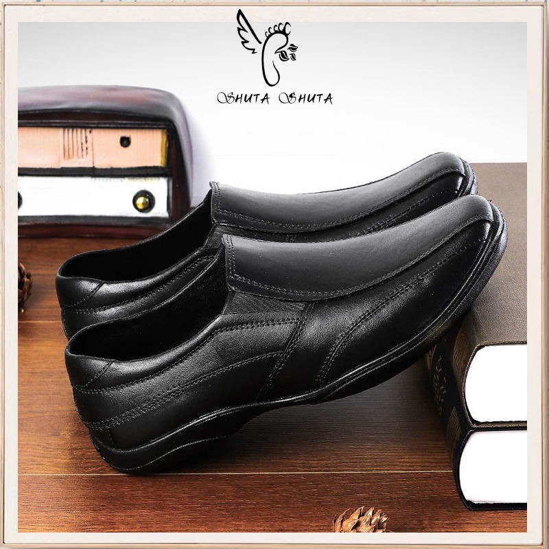 603 cod black shoes school shoes for Men (Rubber-weighty) | Shopee ...