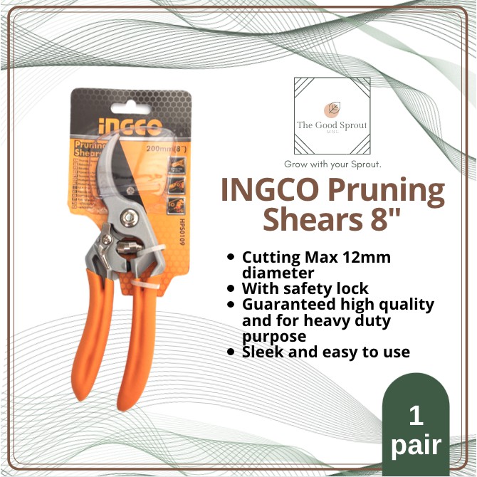Ingco Pruning Shears High Quality and Heavy Duty Great for Urban Gardening  8 inch length | Shopee Philippines