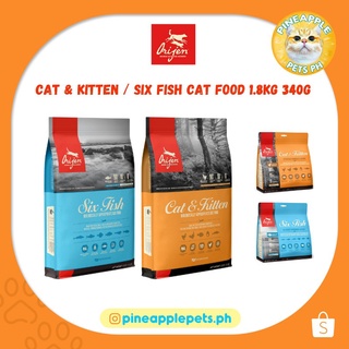✤ↂ✕ORIJEN CAT AND KITTEN DRY FOOD/ SIX FISH CAT FOOD 340G, 1.8KG