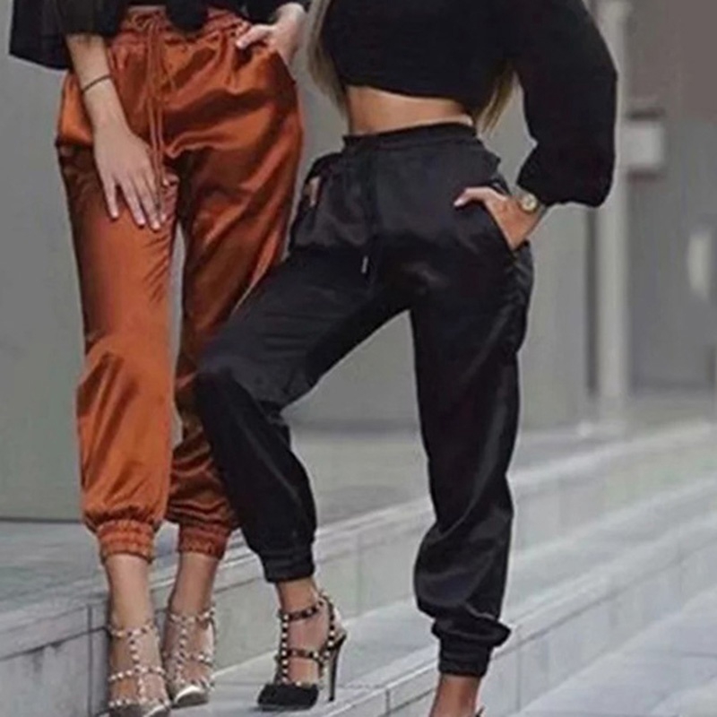 high waisted silk pants