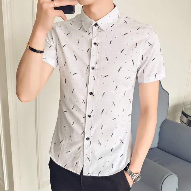 BEST#Korean fashion printed short sleeves polo for men COD | Shopee ...