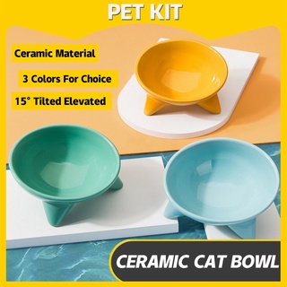 PETKIT 15 Degree Tilted Ceramic Pet Bowl Cat Dog Feeding Food Water Bowl Feeder Elevated Non-slip