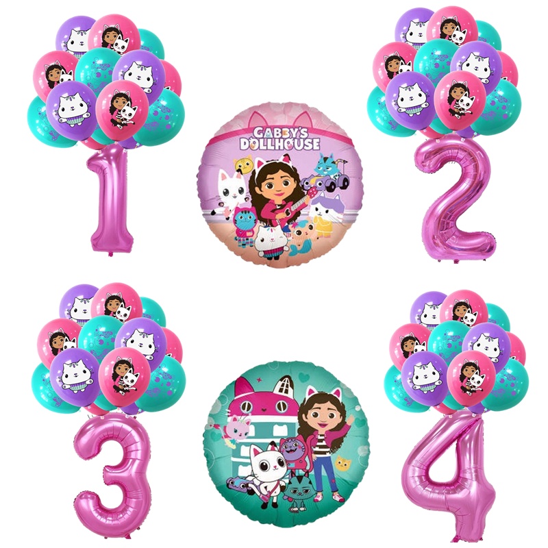 Gabbys Dollhouse Balloons Birthday Party Decoration 32 Inch Number