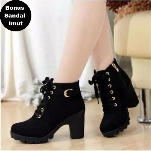 Boot Shoes Heels Bt02 Black Casual Formal Latest Women Girls Relaxed 21 Shopee Philippines