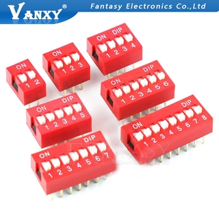 10Pcs Slide Type Switch 1-Bit 2.54MM 1 Position Dip Red Pitch ee 