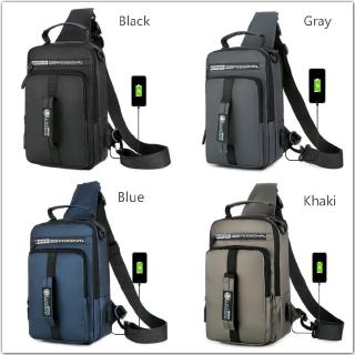BHK USB Charging Chest Bag Men Anti-theft Sling Shoulder Bag Waterproof Messenger Bag #2