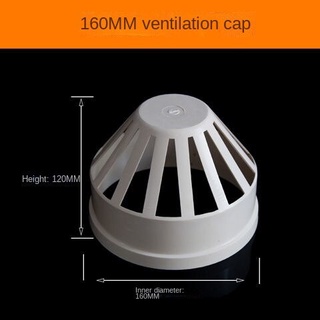 PVC Exterior Wall Ventilation Cap Hood Cowl Pipe Fittings 75/110/160mm Windproof 