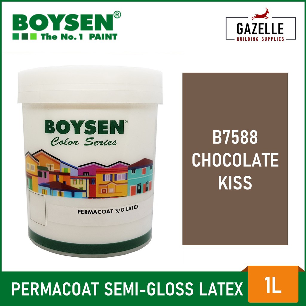 Boysen Permacoat SemiGloss Latex Paint Chocolate Kiss B7588 1 Liter