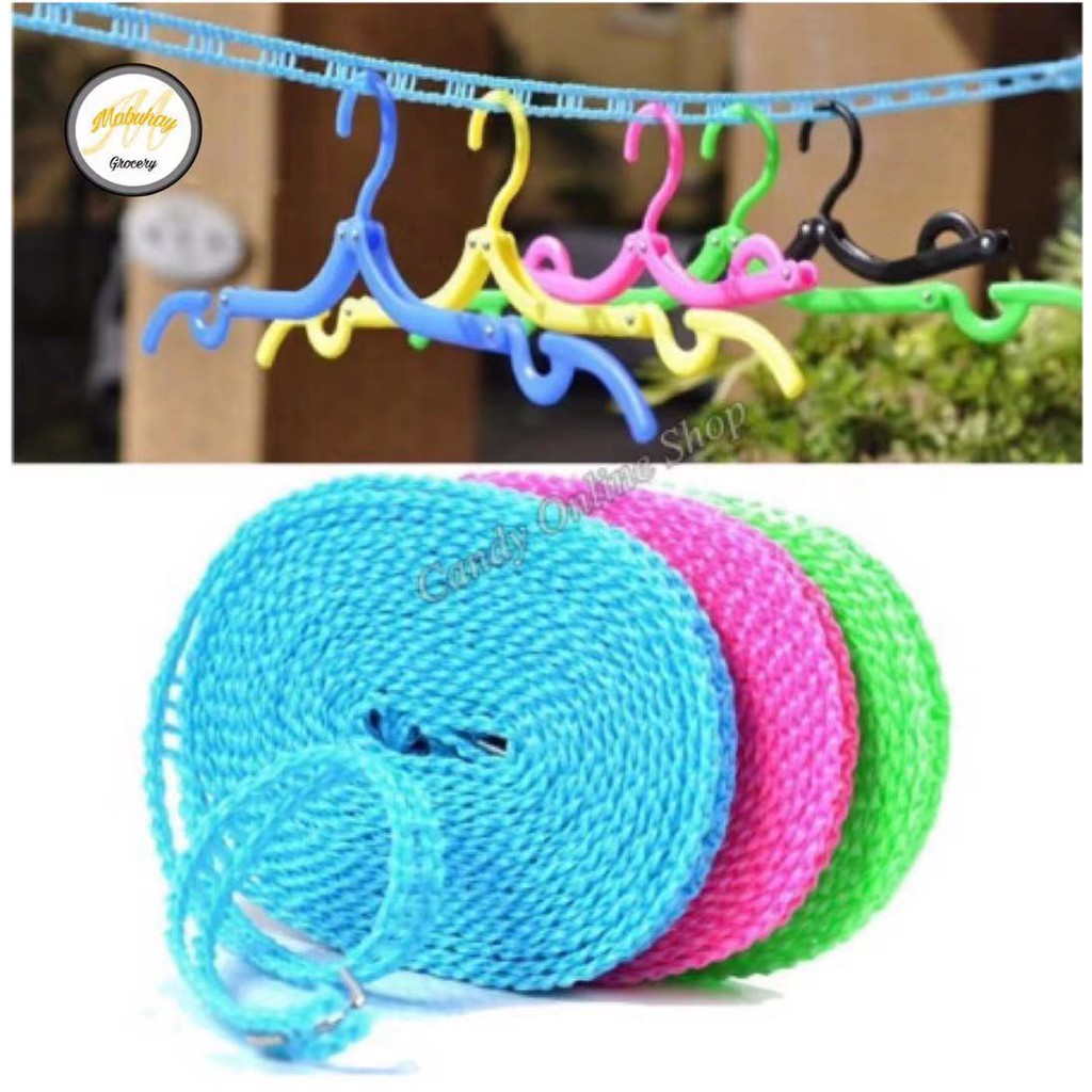 MABUHAYGROCERY Clothes Line (5m)M Hanger Stop Rope Sampayan Shopee