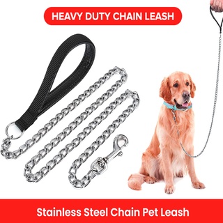 DealSaver Stainless Steel Chain Dog Leash Heavy Metal Chrome Pet Slip Leads for Small Medium Dogs