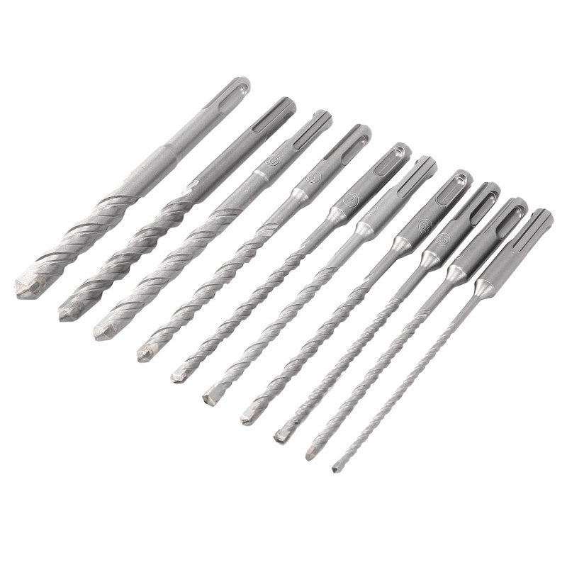 10Pcs Electric Hammer Sds Plus Drill Bit Set 160Mm for Concrete Wall Brick Block Masonry Hole Saw Drilling Bits 4Mm 5Mm 6Mm