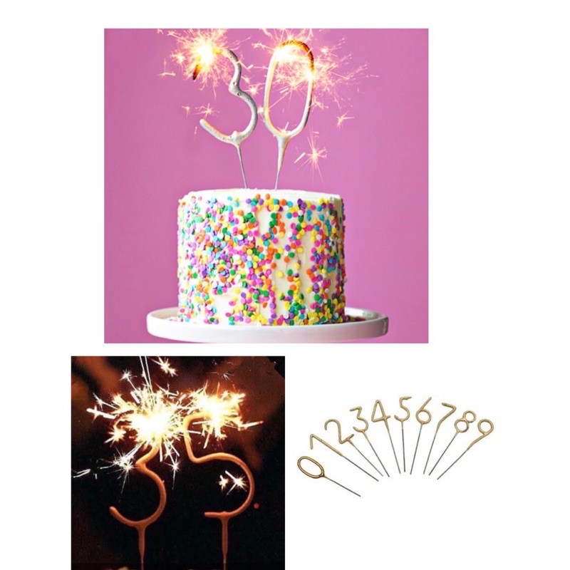 Sparking Number Candle Birthday Candle Cake Decoration Shopee Philippines