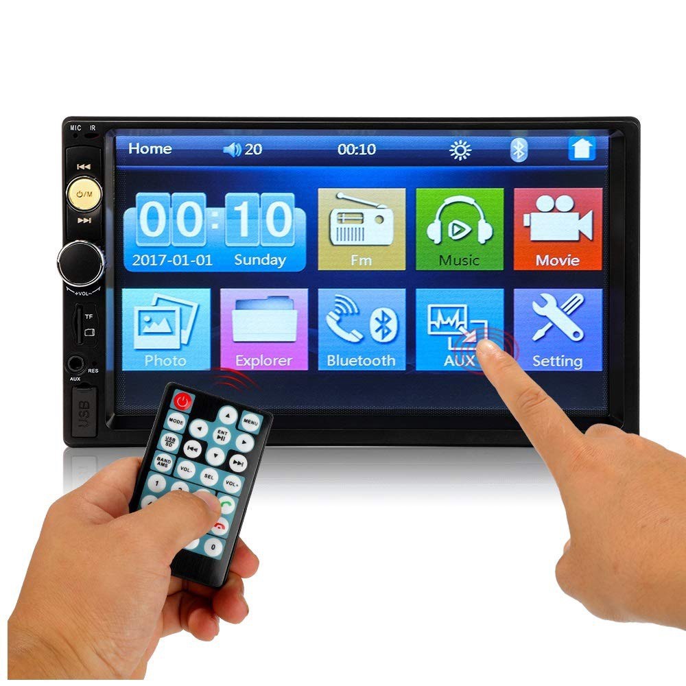 7018B CAR PLAYER MP5 REVERSE CAMERA DOUBLE DIN 7" HD RADIO TV KERETA