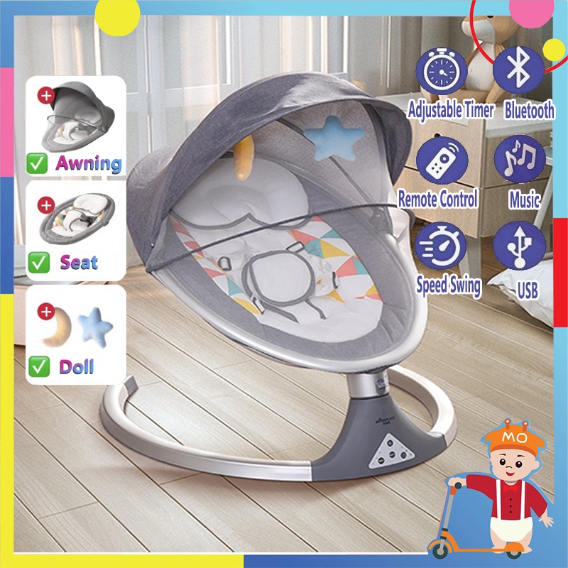 【Warranty】Baby Rocker Swing Chair Electric Net Music Rocking for